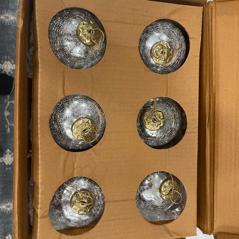 Restoration hardware glass blown mercury ornaments. Preowned. - Picture 3 of 5